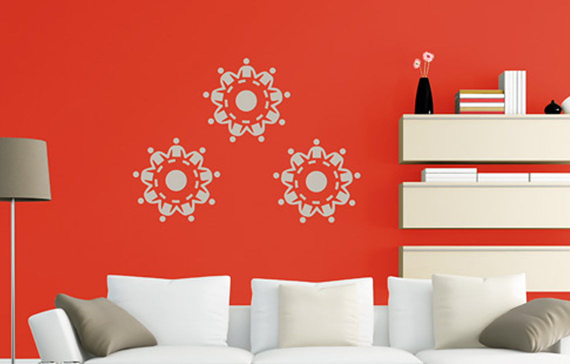 ColourDrive-Royale Luxury Emulsion Theme Wall Stencils Unity In Harmony wall stencil design painting for Bedroom,Study Room,Kids Room