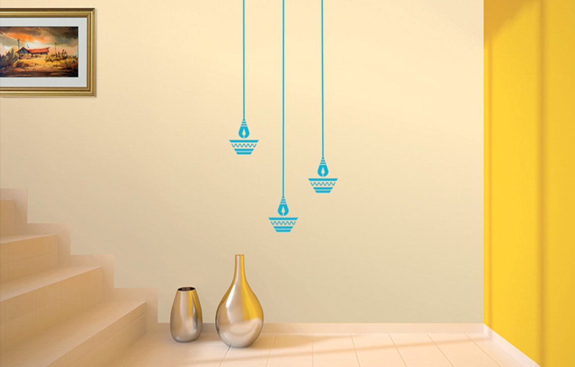 ColourDrive-Royale Luxury Emulsion Ethnic Wall Stencils Dia  wall stencil design painting for Bedroom,Study Room,Dining Hall