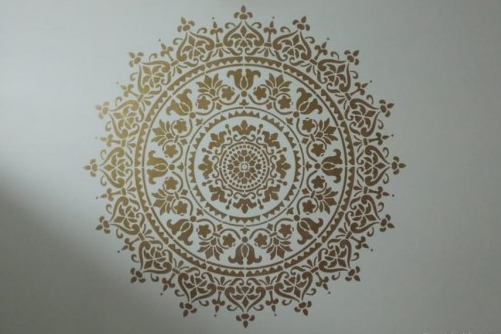 ColourDrive-Royale Luxury Emulsion Asian Paint Mandala Design wall stencil design painting for Living Room,Study Room,Pooja Room