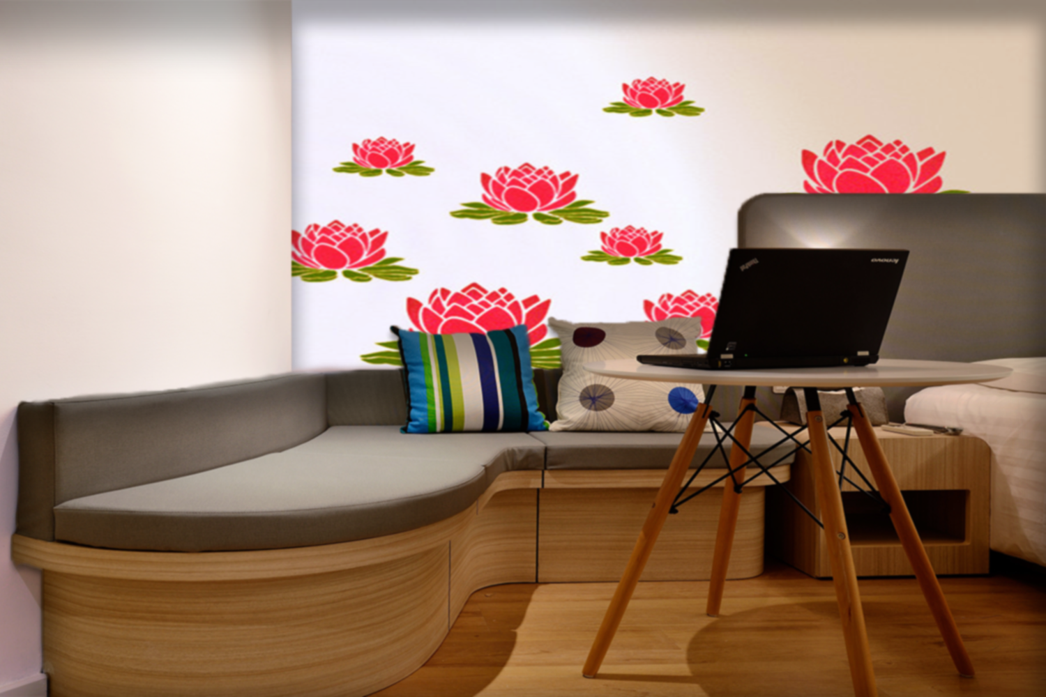 ColourDrive-Royale Luxury Emulsion Nature Stencils Lotus wall stencil design painting for Bedroom,Kitchen Room,Study Room,Kids Room