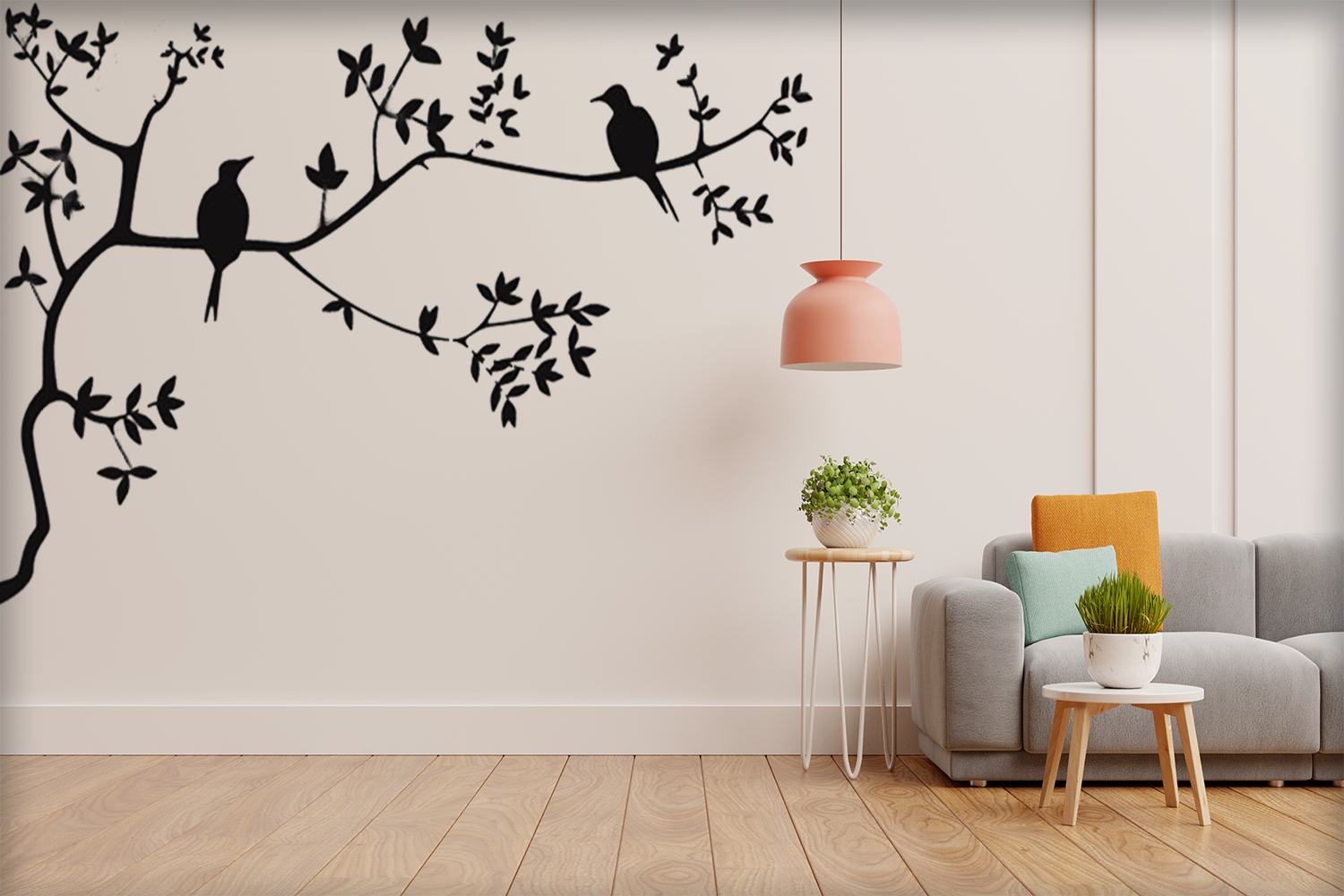 ColourDrive-Royale Luxury Emulsion Nature Stencils Blossom Berry wall stencil design painting for Living Room,Guest Room