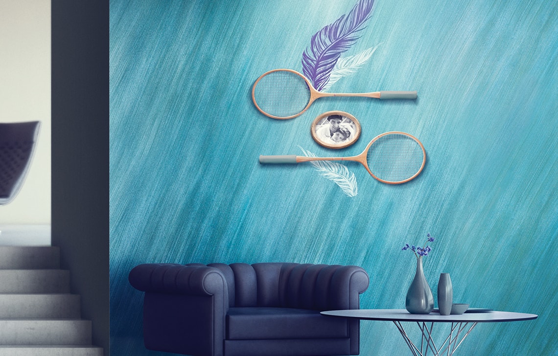 ColourDrive-Royale Luxury Emulsion Nature Stencils Feather wall stencil design painting for Bedroom,Study Room