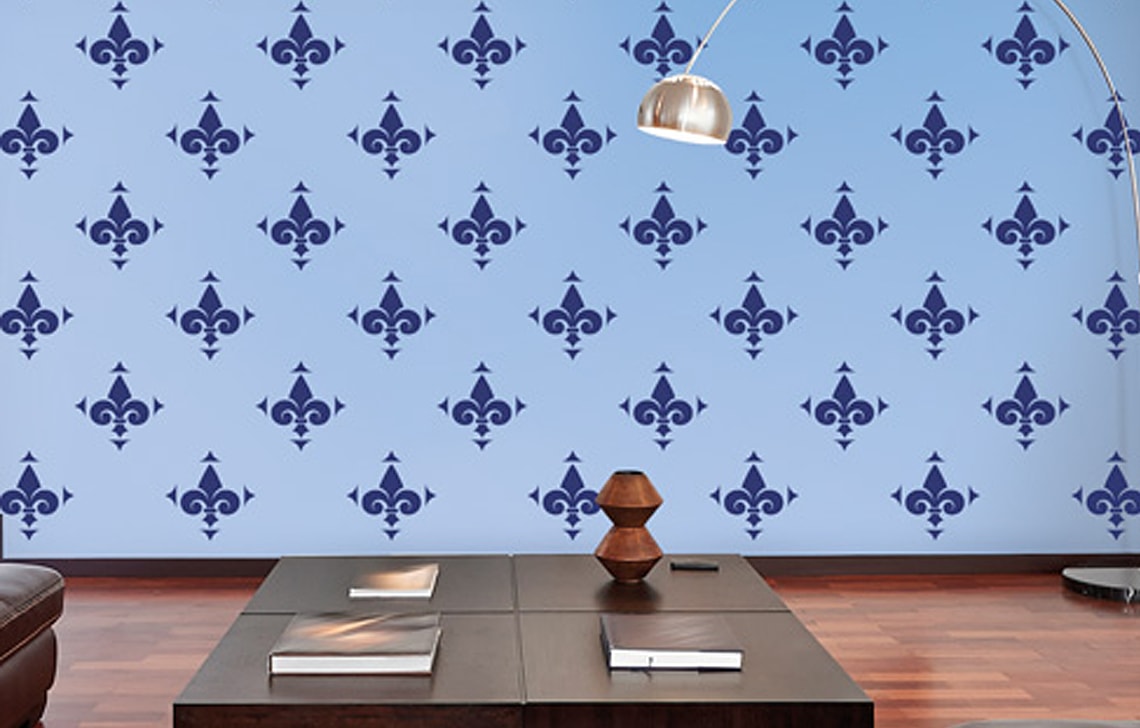 ColourDrive-Royale Luxury Emulsion All Over Stencils Water Lily wall stencil design painting for Bedroom,Kitchen Room,Kids Room