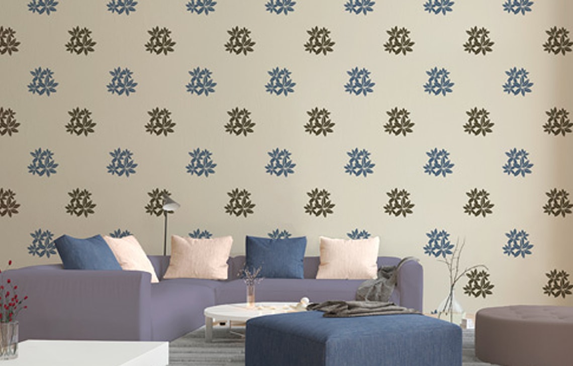 ColourDrive-Royale Luxury Emulsion All Over Stencils Foliage wall stencil design painting for Living Room,Kitchen Room,Kids Room,Dining Hall