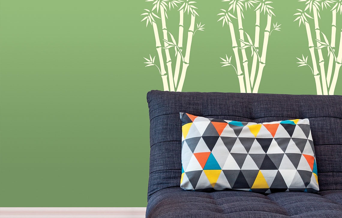 ColourDrive-Royale Luxury Emulsion Nature Stencils Bamboo wall stencil design painting for Bedroom