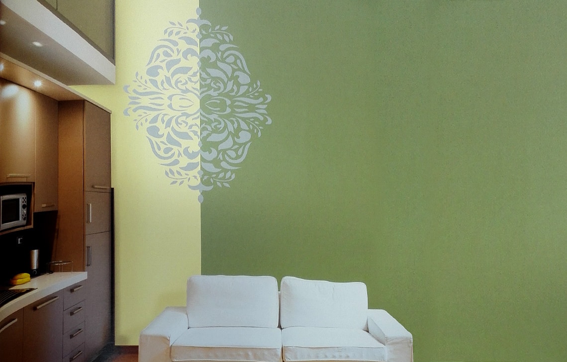 ColourDrive-Royale Luxury Emulsion Ethnic Wall Stencils Monarchy wall stencil design painting for Bedroom,Kids Room,Dining Hall