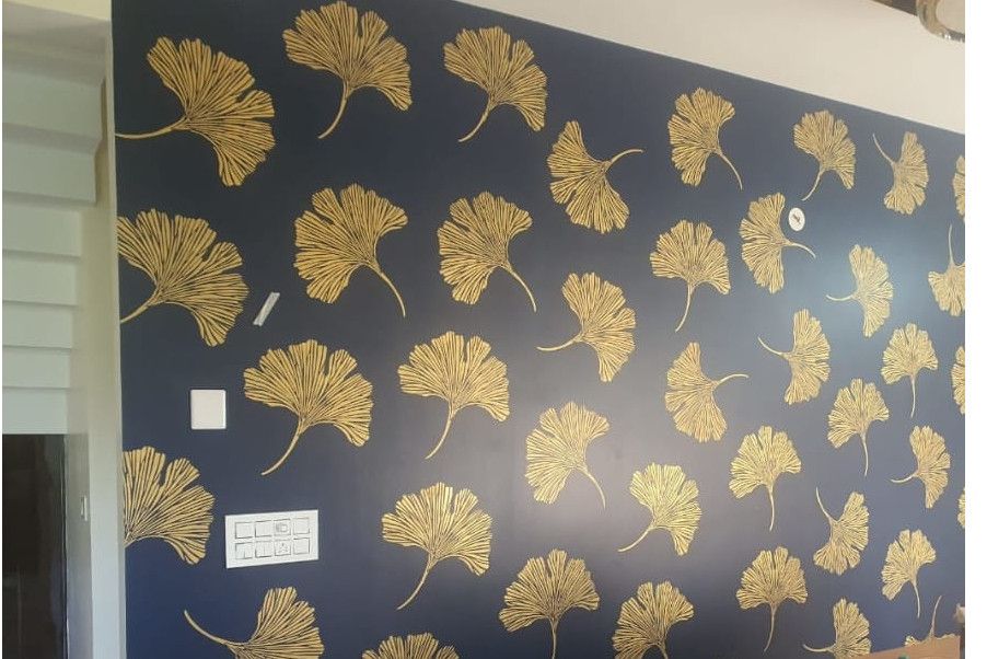 ColourDrive-Royale Luxury Emulsion Nature Stencils Umbrealla Stencil  wall stencil design painting for Living Room,Study Room,Kids Room