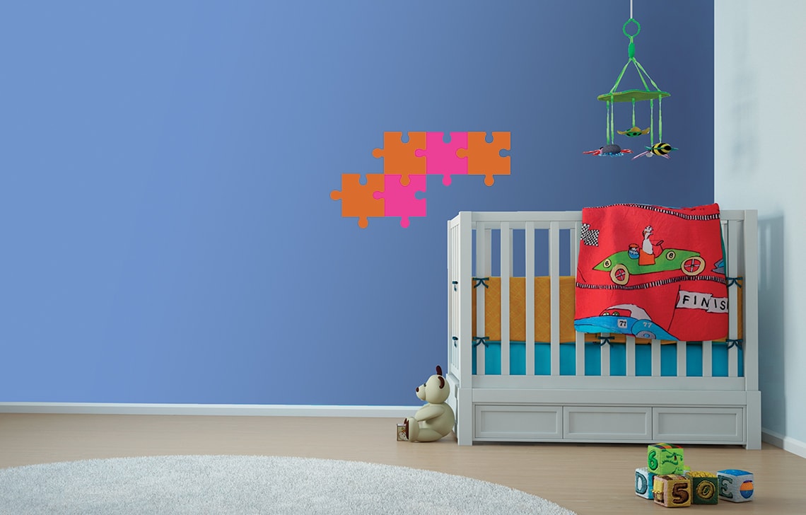 ColourDrive-Royale Luxury Emulsion Geometric Stencil Jigsaw wall stencil design painting for Bedroom,Study Room,Kids Room