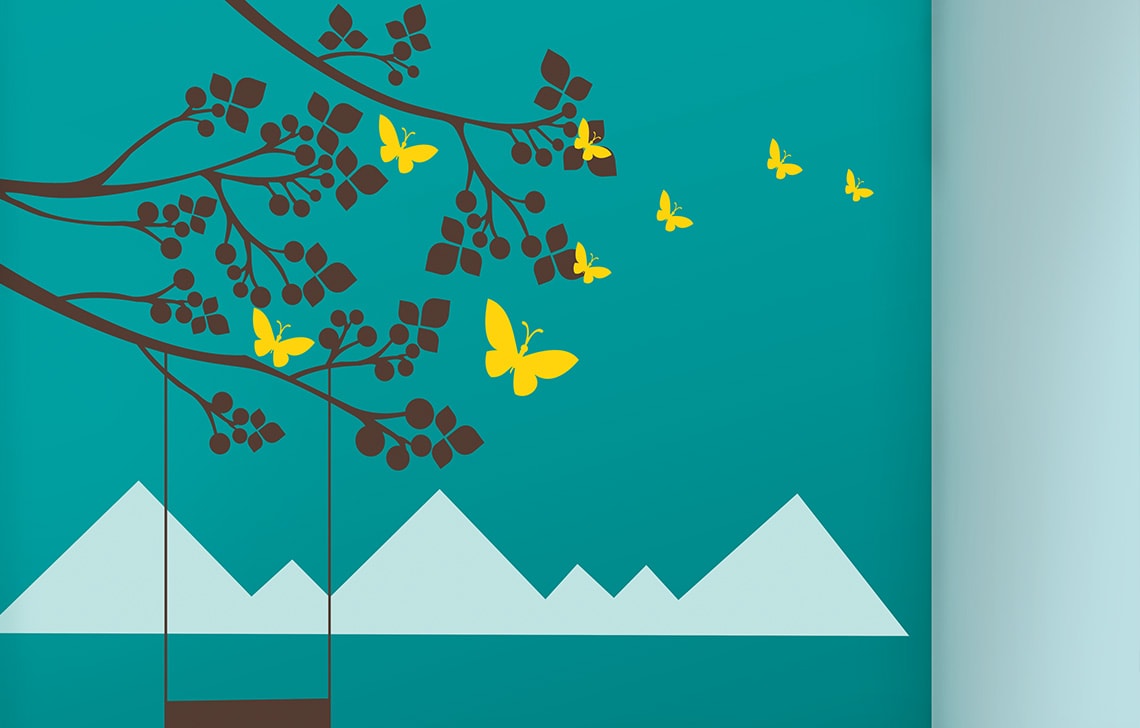 ColourDrive-Royale Luxury Emulsion Nature Stencils Dreams of Paradise wall stencil design painting for Bedroom,Study Room,Kids Room