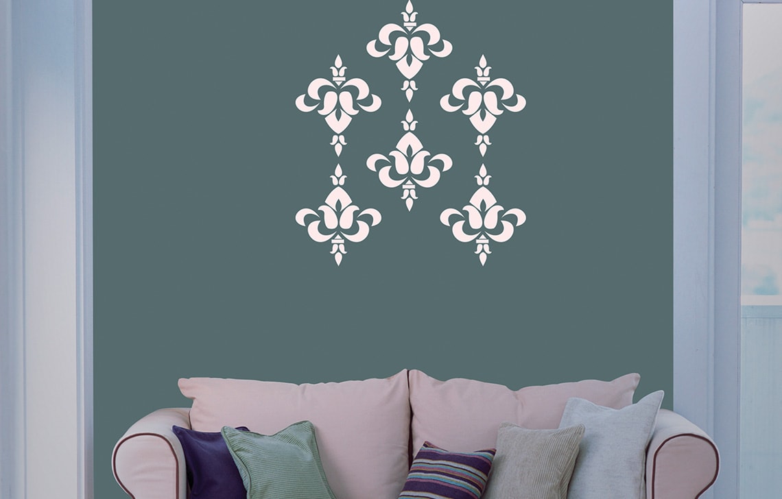 ColourDrive-Royale Luxury Emulsion Ethnic Wall Stencils Brocade wall stencil design painting for Bedroom,Kids Room,Dining Hall