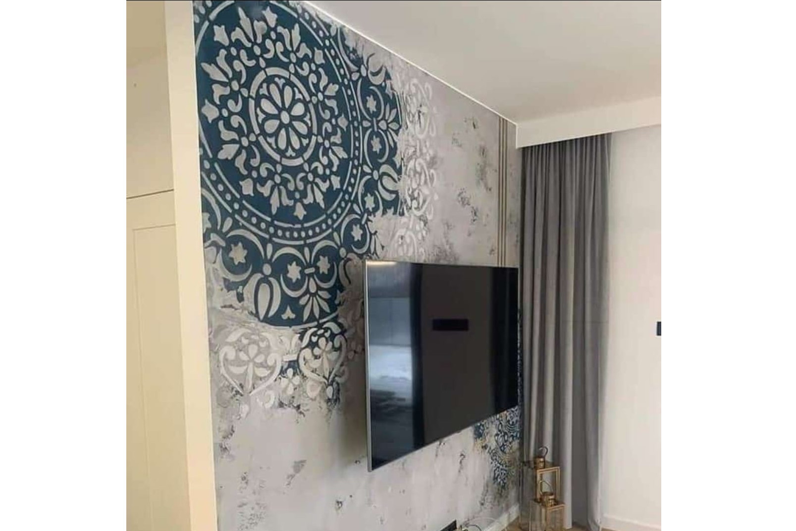 ColourDrive-NovaColor Calcecruda Novacolor Calcecruda Roman Mandala wall texture design painting for Creative Office Space,Traditional Office Space