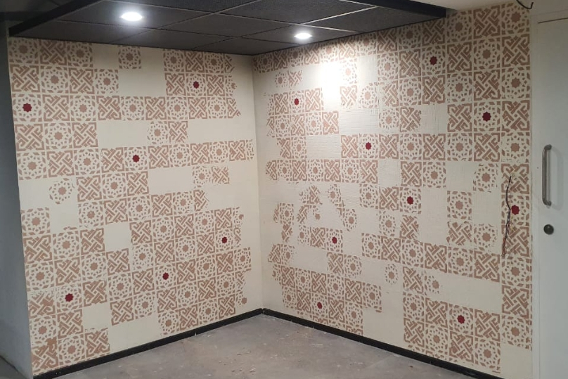 ColourDrive-Asian Paints Calcecruda Novacolor Calcecruda Calcecruda Persian Star wall texture design painting for Living Room,Master Bedroom