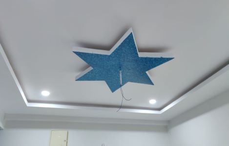 ColourDrive-Gyproc Gypsum Star Ceiling Design wall falseCeiling design painting for Kids Room