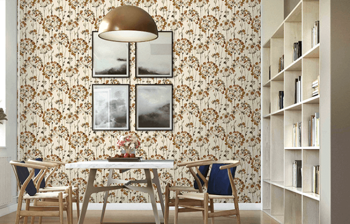 ColourDrive-Asian Paints Nilaya Wallpaper Asian Paints Nilaya Wallcoverings Wonderland wall houseWallpaper design painting for Dining Hall