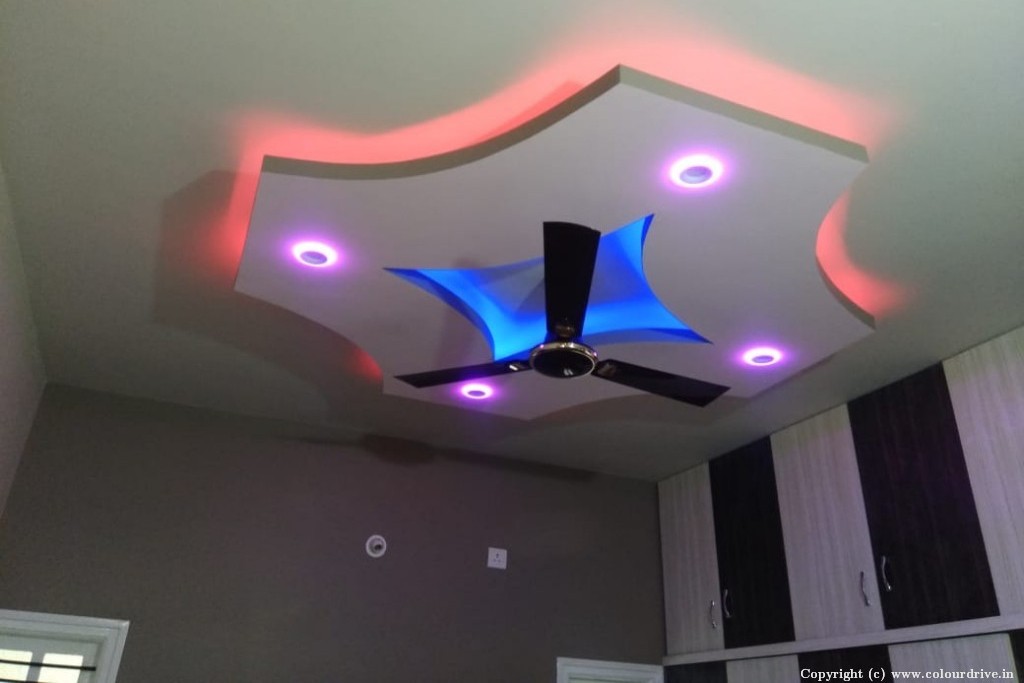 Interior Asian Paint Colour Fancy Fan Ceiling False Ceiling for Master Bedroom