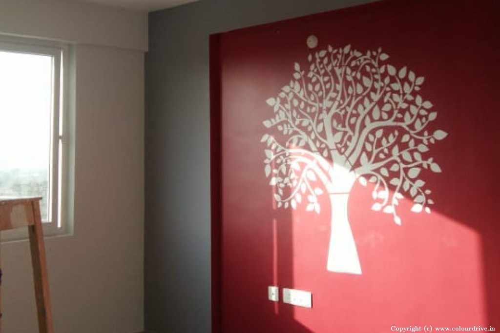 Flower Wall Stencil Design Tree Stencil Painting for Dining Room