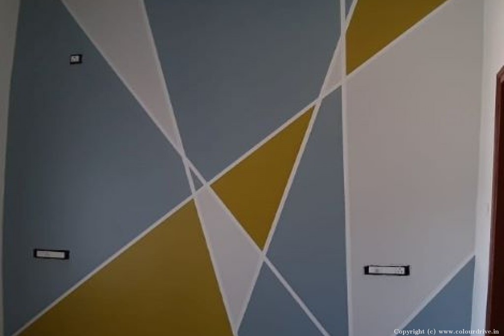 Easy Stencil Designs For Walls Triangles Stencil Painting for Master Bedroom