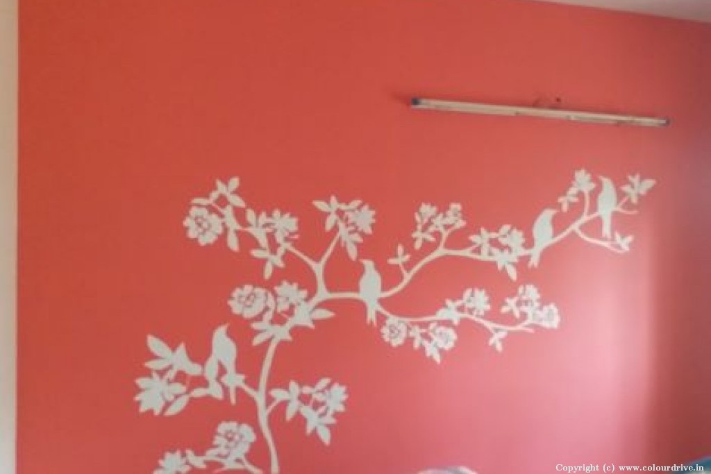 Stencil Wall Designs Hamming Birds Stencil Painting for Guest Room