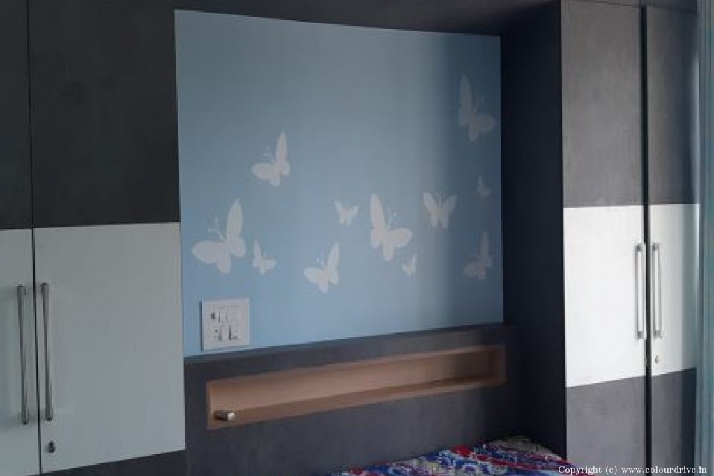 Cool Stencil Designs For Walls Butterfly Design Stencil Painting for Bedroom