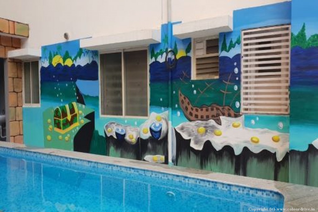 Free Hand Wall Painting Designs Treasure Hunt Free Hand Paint Art for Boundary