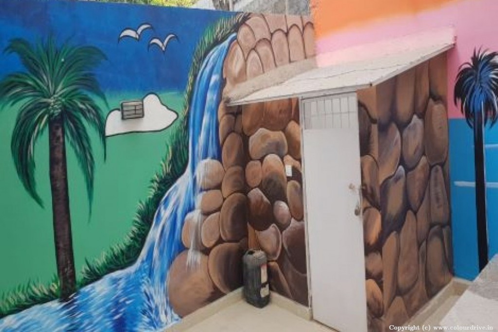 Pattern Painting Jharna Free Hand Paint Art for Boundary