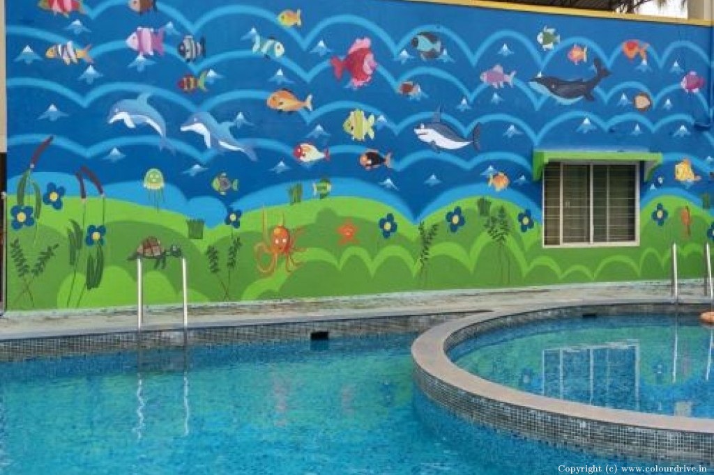 Free Hand Art Acquarium Design Free Hand Paint Art for Boundary