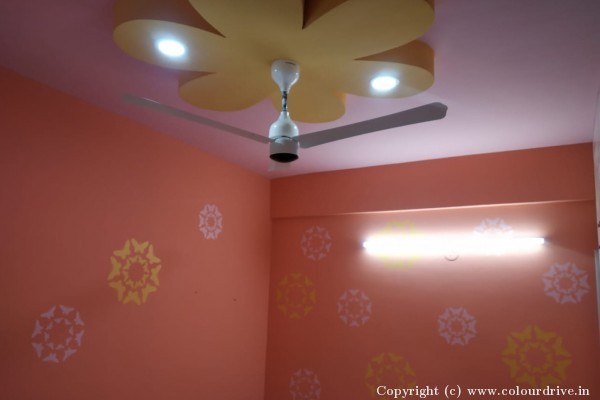 False Ceiling, Interior Painting, Stencil Painting, and Home Painting Recent Project at Electronics City Bangalore