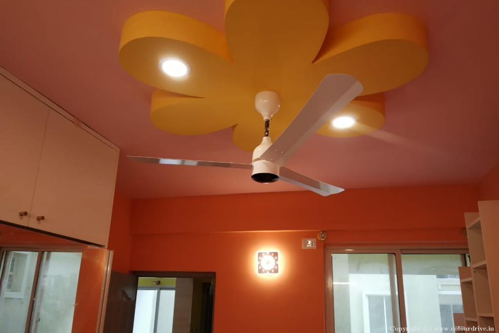 Best Paint For Interior Walls India Three Colour Combo Interior Painting for Study Room