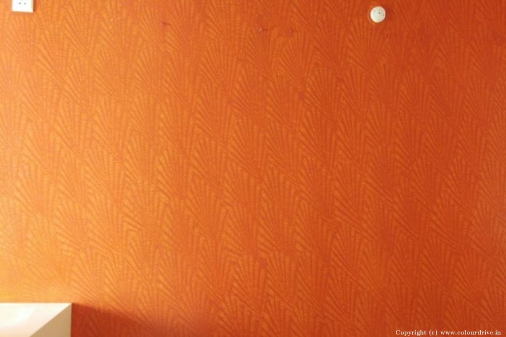 Wall Texture Paint Design Seashell Orange Texture Painting for Bedroom