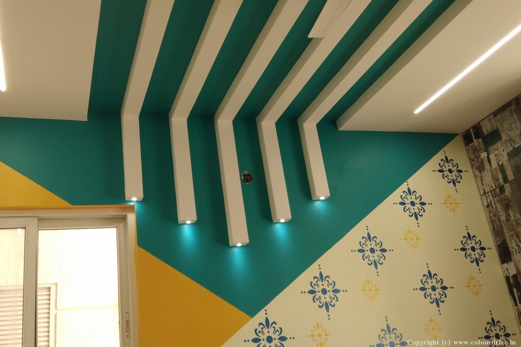 Asian Paints Stencil Wall Designs Geometric And Brocade Stencil Stencil Painting for Guest Room