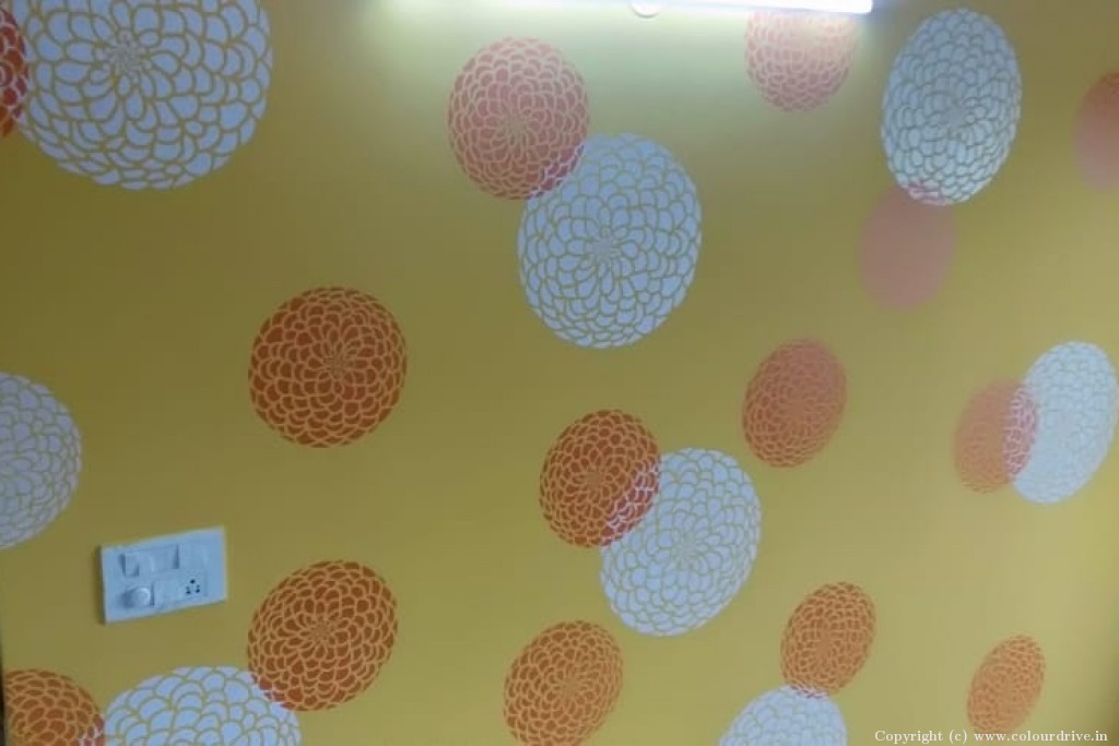 Latest Wall Stencil Designs Decorative Sunflower Stencil Painting for Bedroom