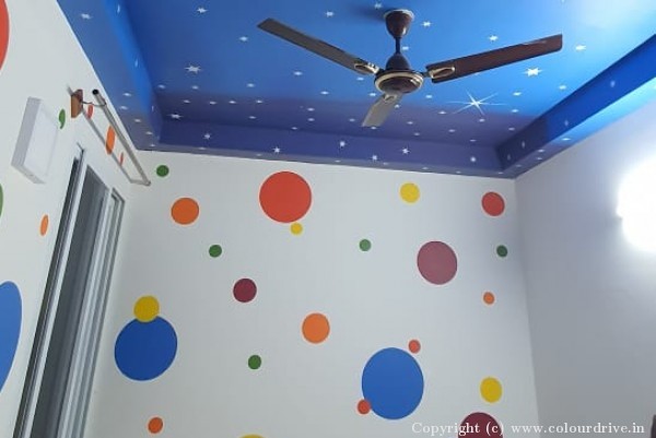 Stencil Painting, and Home Painting Recent Project at Kasturba Road Bangalore