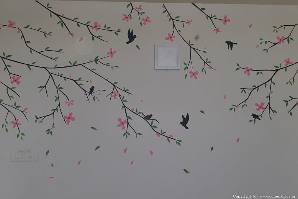 Best Wall Designs Stencil Tree Blossom Stencil Painting for Bedroom
