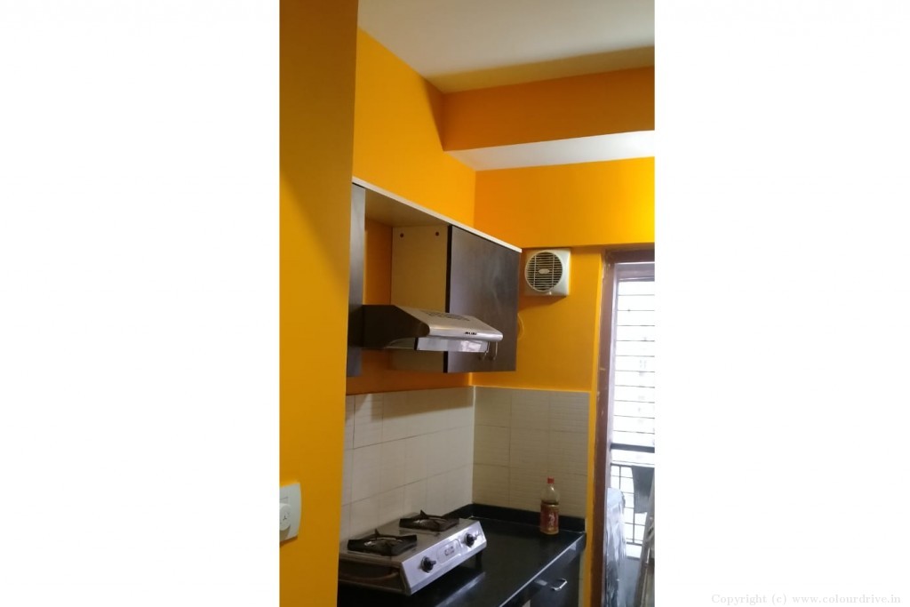 Interior Wall Paint Design Orange and White Combination Interior Painting for Kitchen