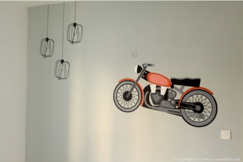 Stencil Paint Designs Bike Stencil Painting for Kids Room