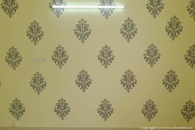 Stencil Design for Walls Rich Tapestry Design Stencil Painting for Living Room