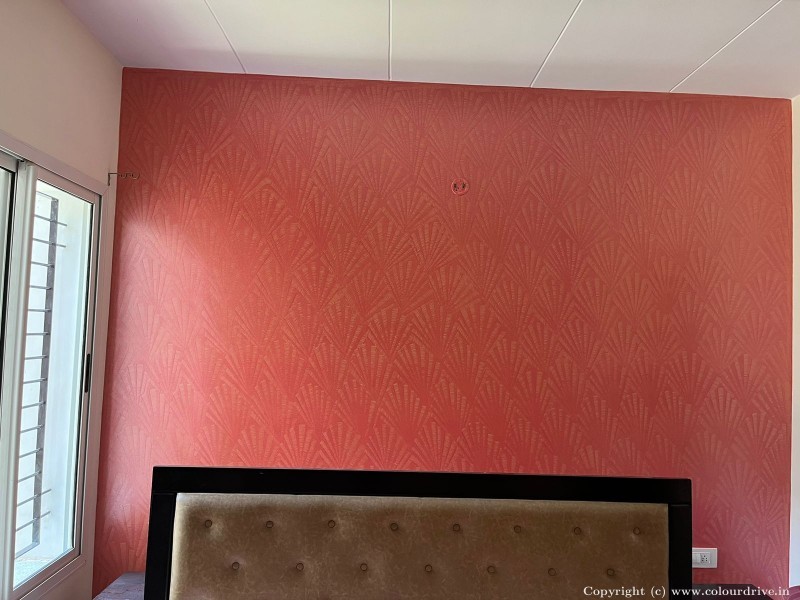 Wall Paint Seashell Design Texture Texture Painting for Master Bedroom