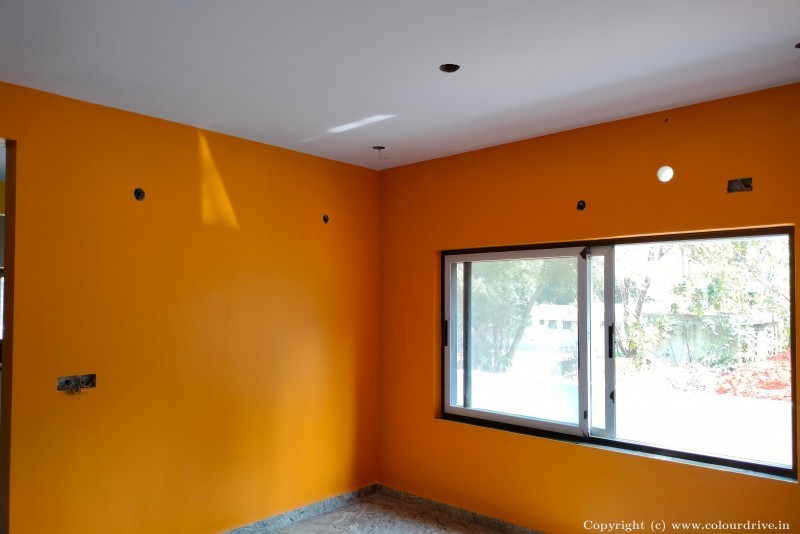 Colour Ideas Orange Colour Walls Interior Painting for Master Bedroom