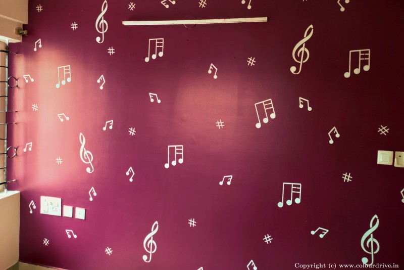 Stencil Design on Pink Wall Raga Stencil Design Stencil Painting for Bedroom