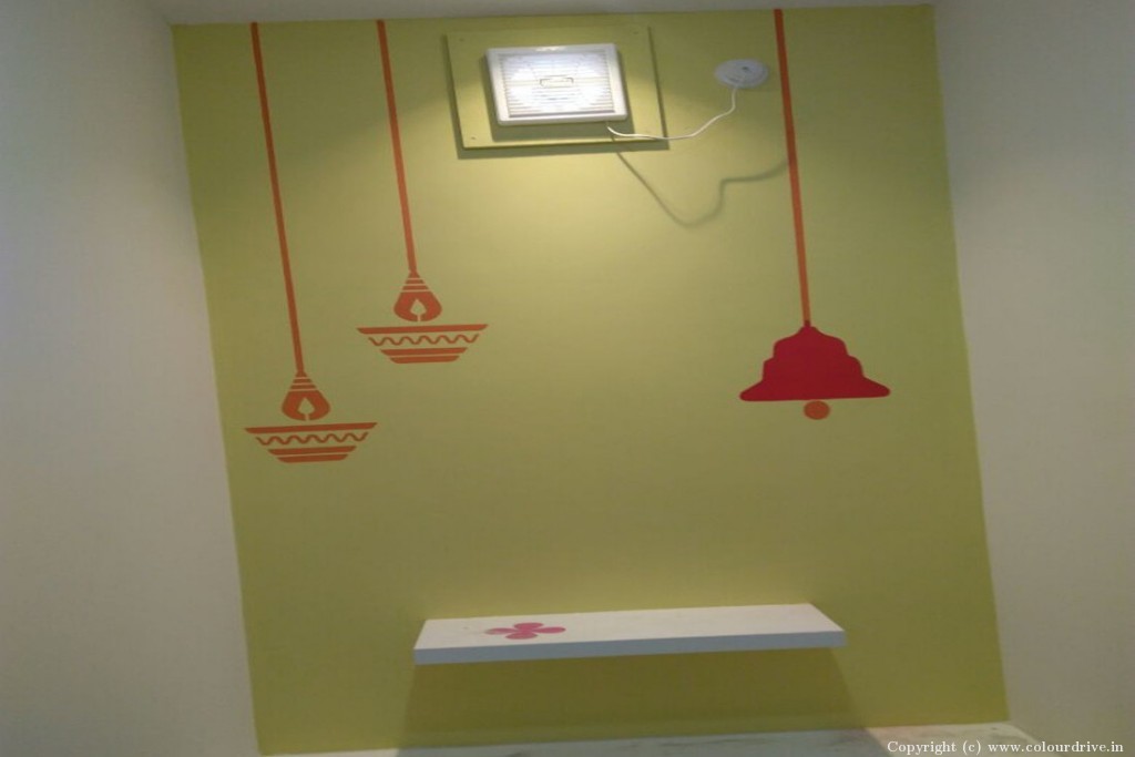 Asian Stencil Designs For Walls  Stencil Painting for Pooja Room