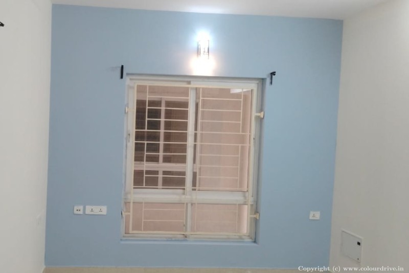 Home Interior Painting Highlighted Wall With Blue Interior Painting for Master Bedroom