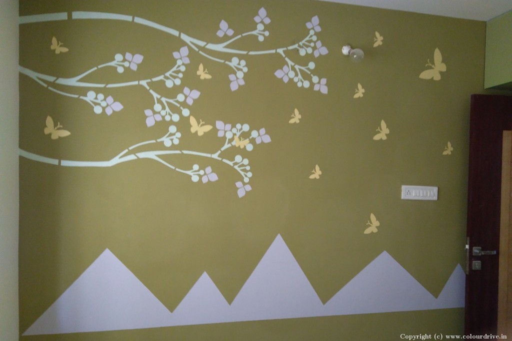 Wall Living Room Stencil Designs  Stencil Painting for Living Room