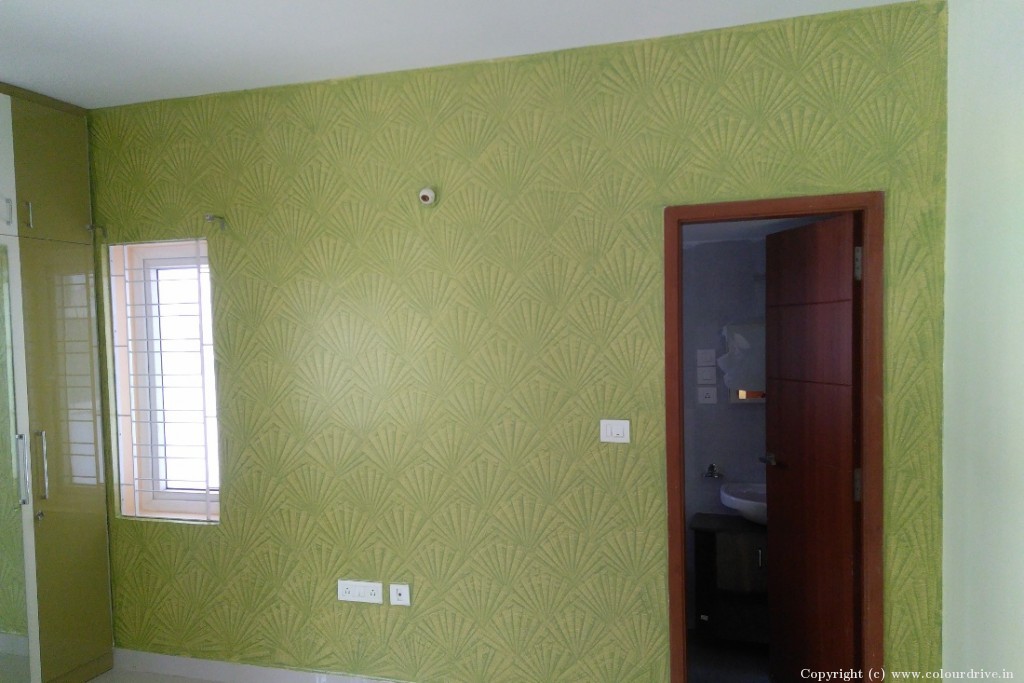 Different Wall Texture Designs Seashell Marigold Texture Painting for Guest Bedroom