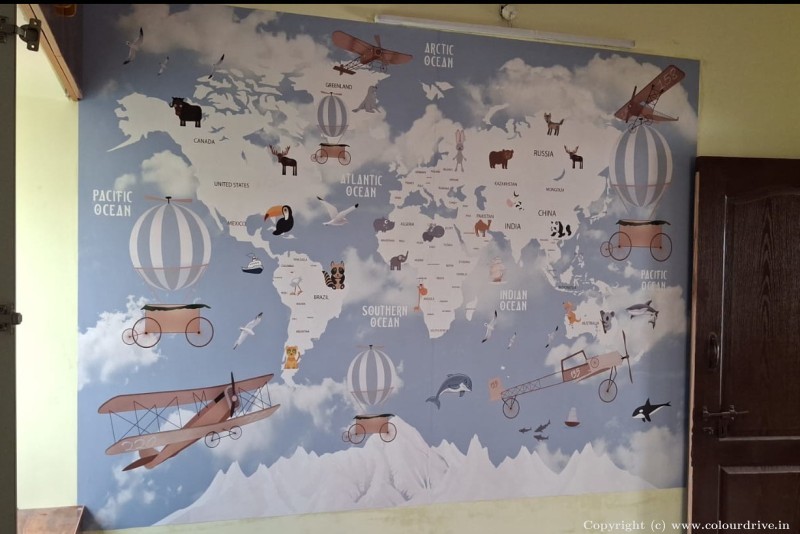 Wallpaper Design  World Map Wallpaper Wallpaper for Kids Room