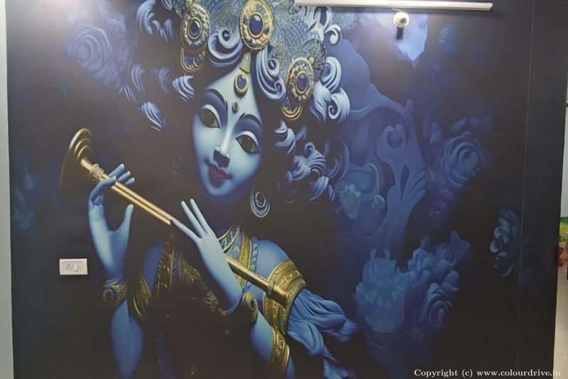 house wallpaper design Krishna Wallpaper Wallpaper for Living Room