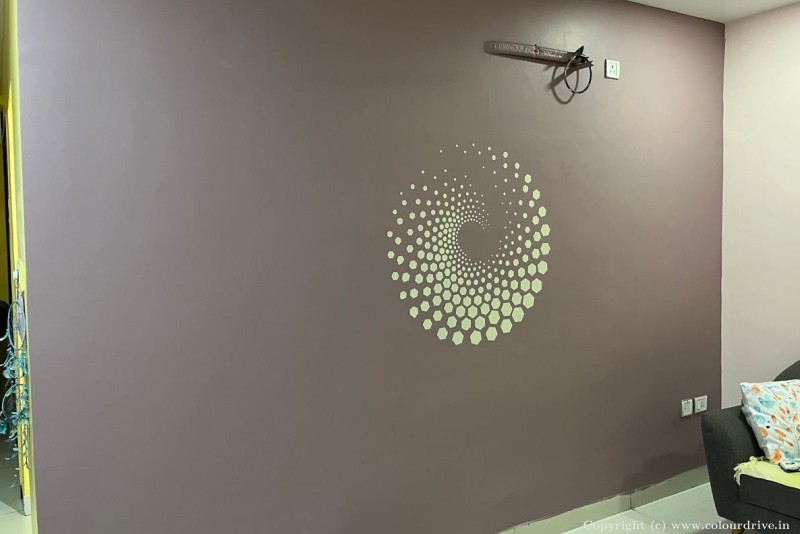 Wall Texture Designs Luxe Lithos Spiral Hex Texture Painting for Living Room