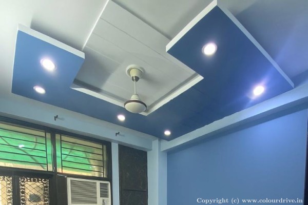 Enamel Painting, False Ceiling, Interior Painting, and Home Painting Recent Project at Om Vihar, Hastsal Delhi