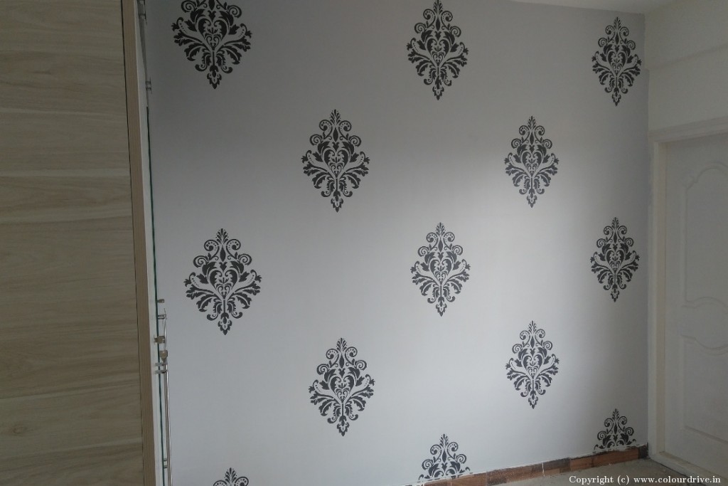 Stencil Designs For Walls India  Stencil Painting for Bedroom
